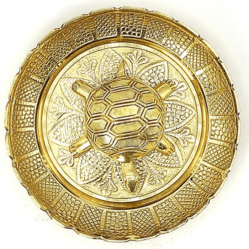 Vastu Feng Shui Brass Tortoise with Plate